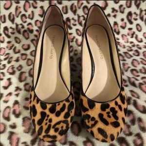 FRANCO SARTO LEOPARD WEDGES